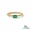 2 Karat Herzform-Smaragd- und Diamantring aus 14 Karat Gold, Smaragd-Verlobungsring