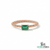 2 Karat Herzform-Smaragd- und Diamantring aus 14 Karat Gold, Smaragd-Verlobungsring