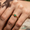 2 Karat Herzform-Smaragd- und Diamantring aus 14 Karat Gold, Smaragd-Verlobungsring