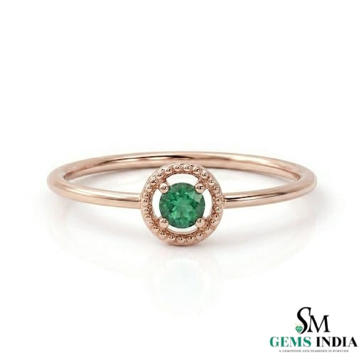 2 Karat Herzform-Smaragd- und Diamantring aus 14 Karat Gold, Smaragd-Verlobungsring