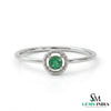 2 Karat Herzform-Smaragd- und Diamantring aus 14 Karat Gold, Smaragd-Verlobungsring