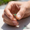 2 Karat Herzform-Smaragd- und Diamantring aus 14 Karat Gold, Smaragd-Verlobungsring