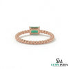 2 Karat Herzform-Smaragd- und Diamantring aus 14 Karat Gold, Smaragd-Verlobungsring