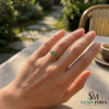 2 Karat Herzform-Smaragd- und Diamantring aus 14 Karat Gold, Smaragd-Verlobungsring