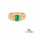 Vintage Emerald cut Emerald & Diamond Ring - Minimalist Handmade Fine Jewelry Ring