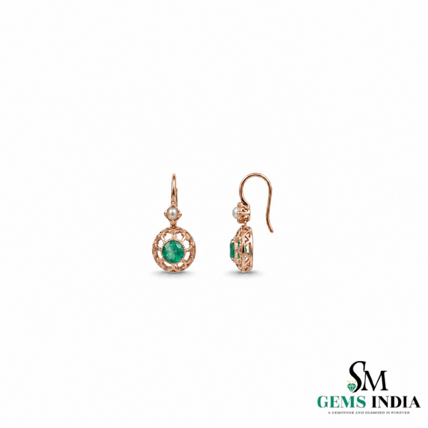 Luxury Emerald and Pearl Drop Earrings - Romantic Fine Jewelry