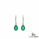 Pear Shape Emerald Drop Earrings - Fine Gemstone Jewelry