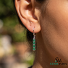 Princess Cut Emerald Dangle Earrings - Minimalist Green Gemstone Jewelry