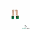 Emerald Cut Emerald Earrings - Gold Emerald & Diamond Statement Earrings