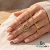 14K Gold Geometric Emerald & Diamond Pendant Necklace for Women - Modern Fine Jewelry