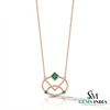 14K Gold Geometric Emerald & Diamond Pendant Necklace for Women - Modern Fine Jewelry