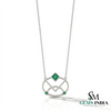 14K Gold Geometric Emerald & Diamond Pendant Necklace for Women - Modern Fine Jewelry
