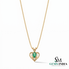 Natural Emerald Oval Heart Pendant - Fine Jewelry Gift