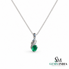 Oval Natural Emerald & Diamond Twist Pendant - Fine Jewelry Gift for Her