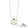 14K Gold Geometric Emerald & Diamond Pendant Necklace for Women - Modern Fine Jewelry