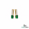 Emerald Cut Emerald Earrings - Gold Emerald & Diamond Statement Earrings