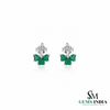 Heart-Shaped Emerald Stud Earrings in Gold - Dainty Gemstone Earrings for Women