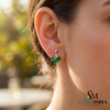 Heart-Shaped Emerald Stud Earrings in Gold - Dainty Gemstone Earrings for Women