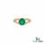 2 Karat Herzform-Smaragd- und Diamantring aus 14 Karat Gold, Smaragd-Verlobungsring