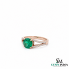 2 Karat Herzform-Smaragd- und Diamantring aus 14 Karat Gold, Smaragd-Verlobungsring
