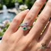 2 Karat Herzform-Smaragd- und Diamantring aus 14 Karat Gold, Smaragd-Verlobungsring