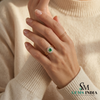 Cushion Cut Emerald Halo Engagement Ring –&nbsp; Statement Ring for Women