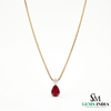 Timeless Pear Shape Ruby Necklace for Birthday Anniversary and Valentine Gift