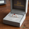 Vintage Inspired Round Ruby and Diamond Promise Ring - July Birthstone