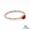 Dainty Oval Red Gemstone Promise Ring for Women - Minimalist Ruby Solitaire Ring