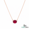 Oval cut Minimal Ruby Pendant Necklace for Everyday Luxury Wear