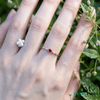 Vintage Inspired Round Ruby and Diamond Promise Ring - July Birthstone