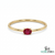 Dainty Oval Red Gemstone Promise Ring for Women - Minimalist Ruby Solitaire Ring