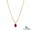 Timeless Pear Shape Ruby Necklace for Birthday Anniversary and Valentine Gift