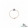 Marquise-Cut Blue Sapphire Floral Station Bracelet - Anniversary Gift for Her