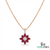 Marquise Ruby Floral Cluster Diamond Pendant Necklace - Fine Jewelry Necklace