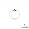 Marquise-Cut Blue Sapphire Floral Station Bracelet - Anniversary Gift for Her