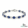 Oval Blue Sapphire and Diamond Tennis Bracelet – Classic Fine Jewelry