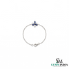 Marquise-Cut Blue Sapphire Floral Station Bracelet - Anniversary Gift for Her