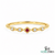 Vintage Inspired Round Ruby and Diamond Promise Ring - July Birthstone