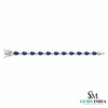 Pear-Cut Blue Sapphire Tennis Bracelet with Diamond Accents - September Birthstone Gift