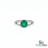 2 Karat Herzform-Smaragd- und Diamantring aus 14 Karat Gold, Smaragd-Verlobungsring