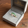 Natural Oval Emerald Wedding Band for Women - Green Gemstone Jewelry