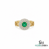 Cushion Cut Emerald Halo Engagement Ring –&nbsp; Statement Ring for Women