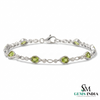 Vintage Oval Peridot & Diamond Tennis Bracelet - Elegant Fine Jewelry Gift for Women