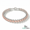 Morganite Gemstone Tennis Bracelet - Anniversary Gift for Her