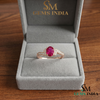 Natural Pink Tourmaline & Diamond Ring - Oval Cut Tourmaline Engagement Ring