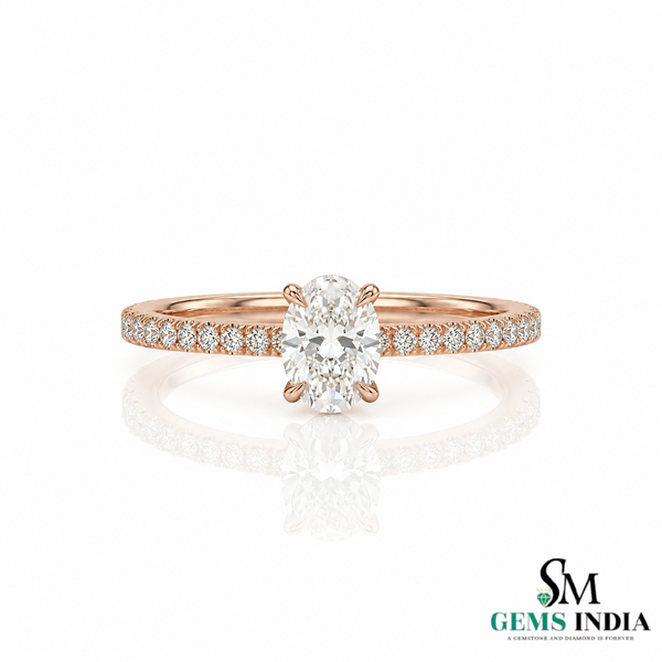Oval Lab Grown Diamond Ring in 14K Gold Dainty Luxury Gold Jewelry