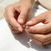 Ruby & Emerald Eternity Band Ring – Oval Gemstone Stackable Wedding Band