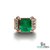 Octagon cut Emerald Ring in 14K Gold Minimalist Gold Band Ring