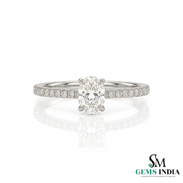 Oval Lab Grown Diamond Ring in 14K Gold Dainty Luxury Gold Jewelry